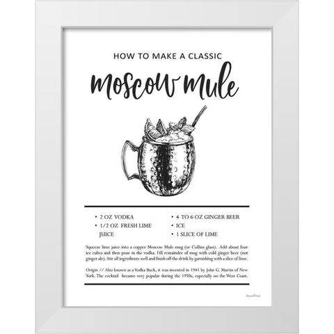 Moscow Mule White Modern Wood Framed Art Print by Lettered And Lined