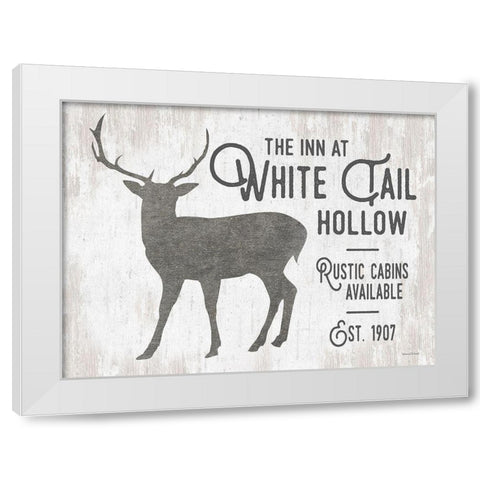 White Tail Hollow White Modern Wood Framed Art Print by Lettered And Lined