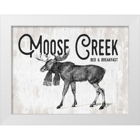 Moose Creek White Modern Wood Framed Art Print by Lettered And Lined