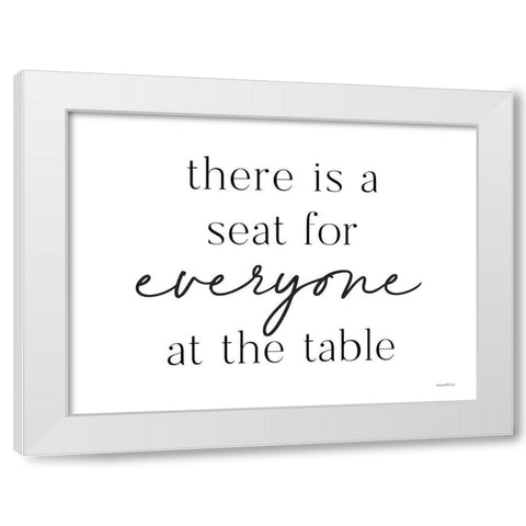 Seat for Everyone White Modern Wood Framed Art Print by Lettered and Lined