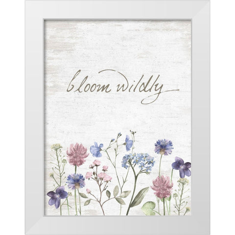 Bloom Wildly White Modern Wood Framed Art Print by Lettered and Lined