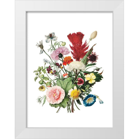 Flourishing Floral White Modern Wood Framed Art Print by Lettered and Lined