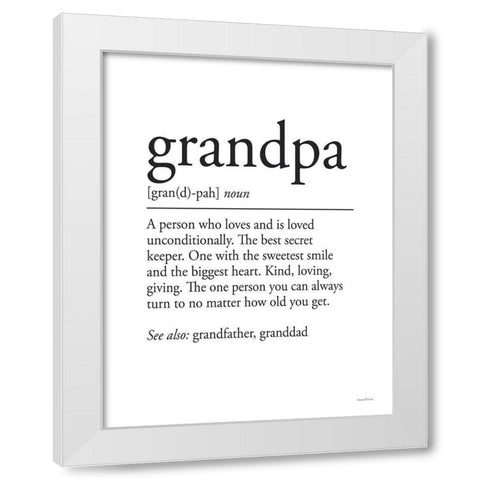 Grandpa Definition 1 White Modern Wood Framed Art Print by Lettered And Lined