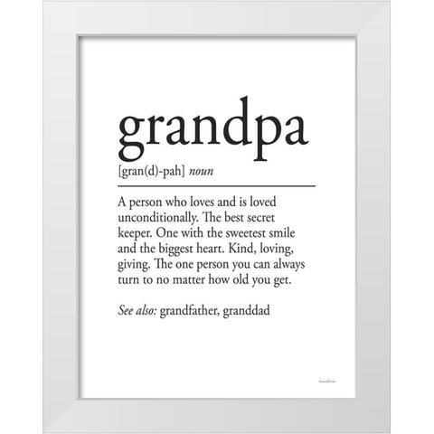 Grandpa Definition 1 White Modern Wood Framed Art Print by Lettered And Lined