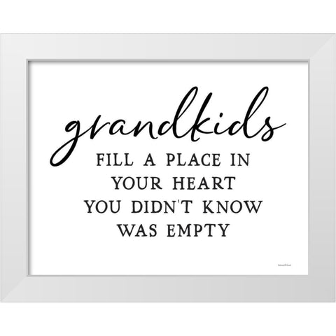Grandkids White Modern Wood Framed Art Print by Lettered And Lined