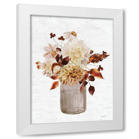 Autumn Floral White Modern Wood Framed Art Print by Lettered And Lined