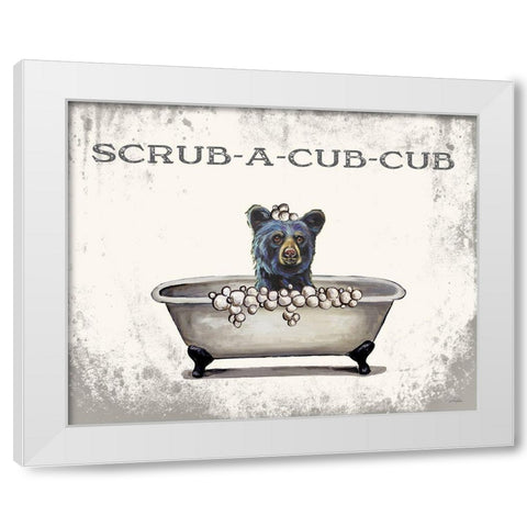 Scrub-a-Cub-Cub White Modern Wood Framed Art Print by Keller, Lee
