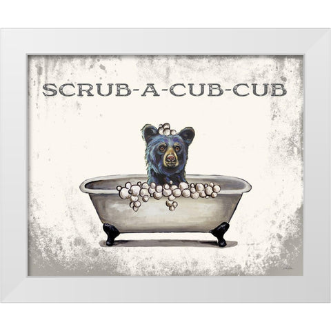 Scrub-a-Cub-Cub White Modern Wood Framed Art Print by Keller, Lee