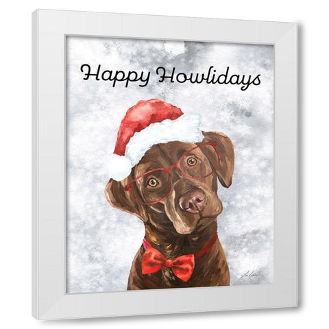Happy Howlidays White Modern Wood Framed Art Print by Keller, Lee