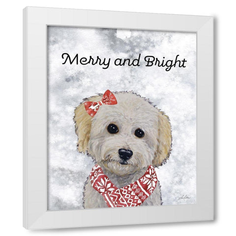 Merry and Bright White Modern Wood Framed Art Print by Keller, Lee