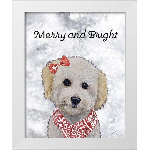 Merry and Bright White Modern Wood Framed Art Print by Keller, Lee