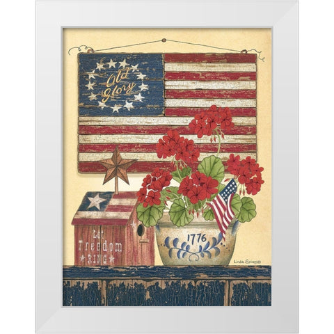 Americana Old Glory White Modern Wood Framed Art Print by Spivey, Linda