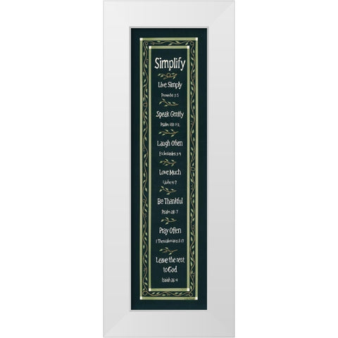 Simplify White Modern Wood Framed Art Print by Spivey, Linda