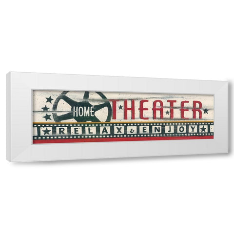 Home Theater White Modern Wood Framed Art Print by Spivey, Linda