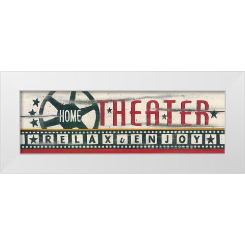Home Theater White Modern Wood Framed Art Print by Spivey, Linda