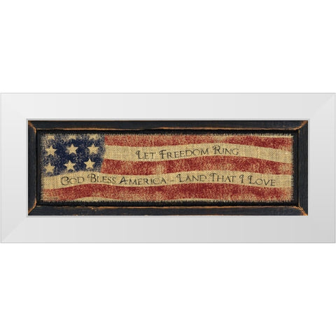 God Bless America White Modern Wood Framed Art Print by Spivey, Linda