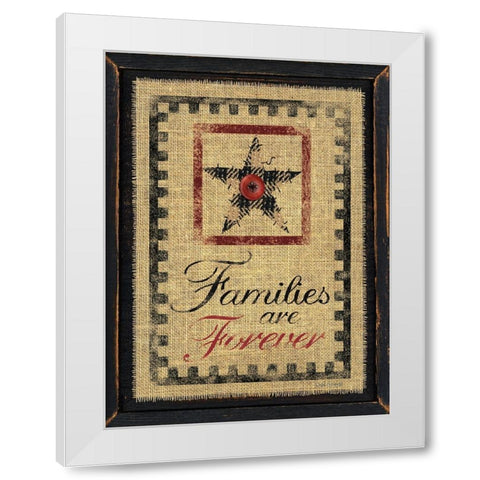 Families are Forever White Modern Wood Framed Art Print by Spivey, Linda