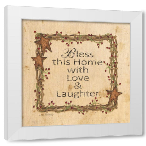 Bless This Home White Modern Wood Framed Art Print by Spivey, Linda