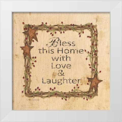 Bless This Home White Modern Wood Framed Art Print by Spivey, Linda