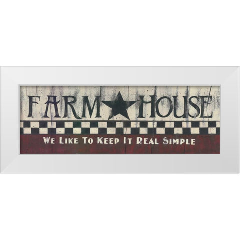 Farmhouse     White Modern Wood Framed Art Print by Spivey, Linda