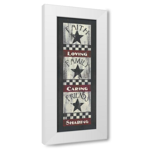 Faith-Family-Friends White Modern Wood Framed Art Print by Spivey, Linda