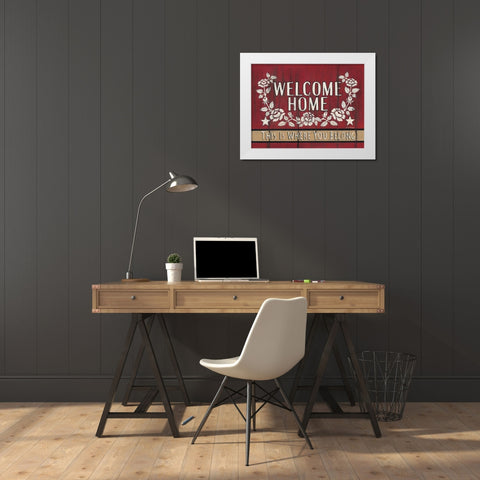 Welcome Home White Modern Wood Framed Art Print by Spivey, Linda