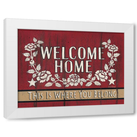 Welcome Home White Modern Wood Framed Art Print by Spivey, Linda