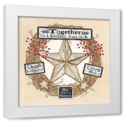 Barn Star Wreath White Modern Wood Framed Art Print by Spivey, Linda