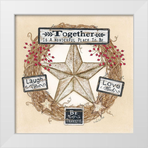 Barn Star Wreath White Modern Wood Framed Art Print by Spivey, Linda