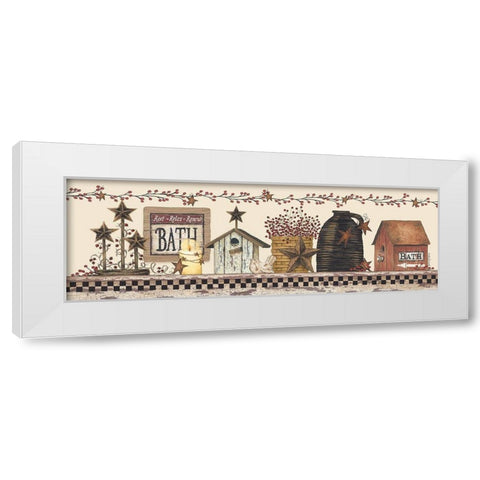 Bath Still Life White Modern Wood Framed Art Print by Spivey, Linda