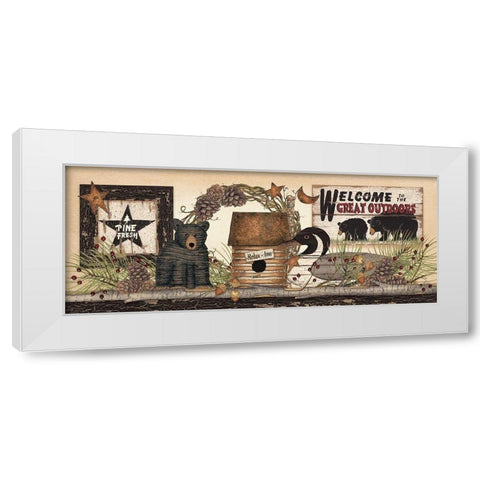 Great Outdoors Still Life White Modern Wood Framed Art Print by Spivey, Linda