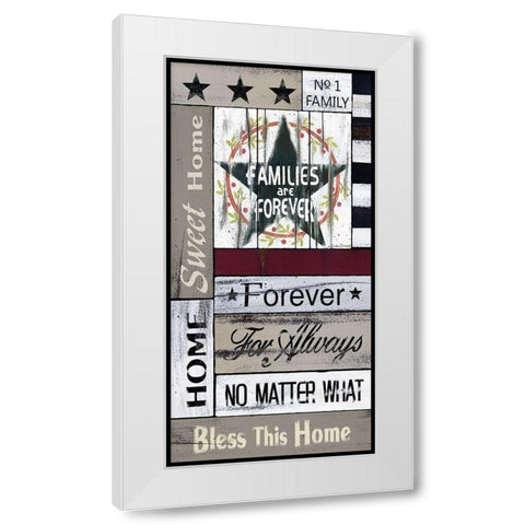 Families are Forever White Modern Wood Framed Art Print by Spivey, Linda