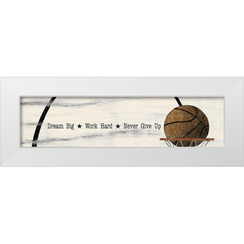 Basketball - Dream White Modern Wood Framed Art Print by Spivey, Linda