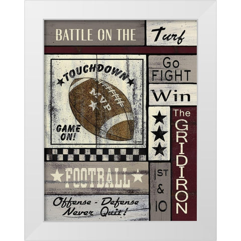 Football Game On White Modern Wood Framed Art Print by Spivey, Linda