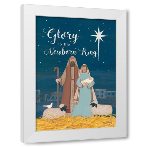 Glory to the King White Modern Wood Framed Art Print by Spivey, Linda