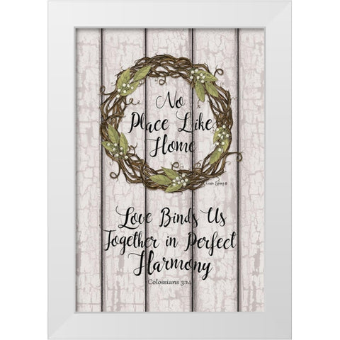 Leaf Wreath    White Modern Wood Framed Art Print by Spivey, Linda