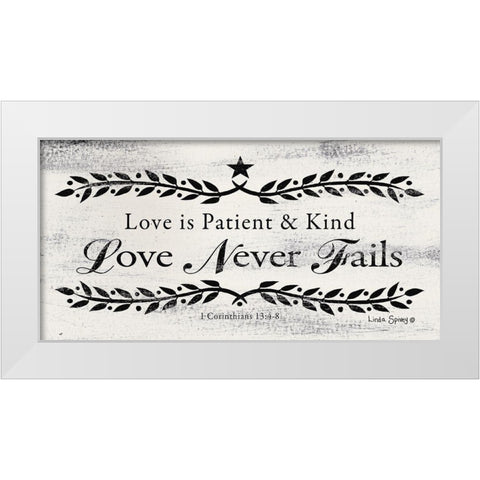 Love is Patient    White Modern Wood Framed Art Print by Spivey, Linda