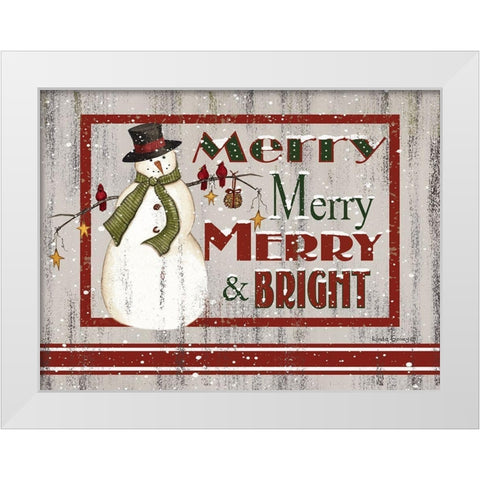 Farmhouse Merry Merry White Modern Wood Framed Art Print by Spivey, Linda