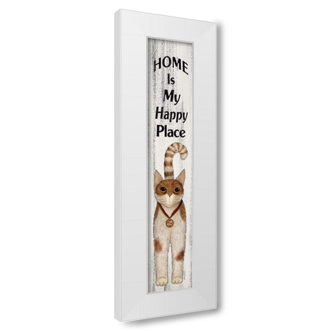 Home is My Happy Place White Modern Wood Framed Art Print by Spivey, Linda