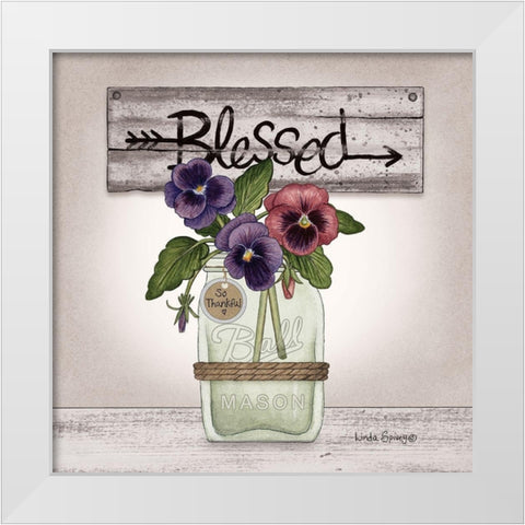 Pansy Blessing White Modern Wood Framed Art Print by Spivey, Linda