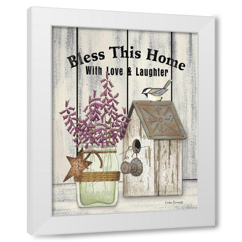 Bless This Home White Modern Wood Framed Art Print by Spivey, Linda