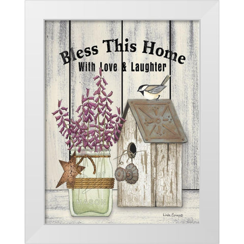 Bless This Home White Modern Wood Framed Art Print by Spivey, Linda