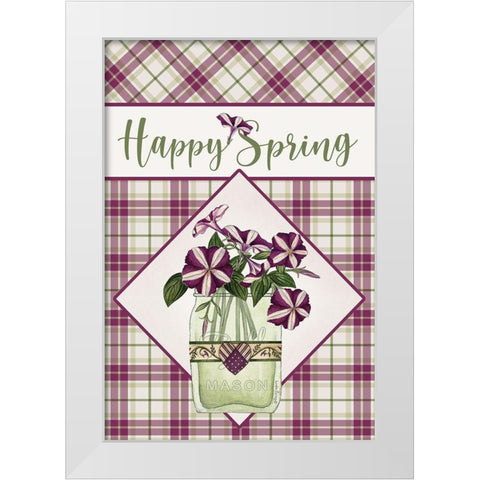 Happy Spring White Modern Wood Framed Art Print by Spivey, Linda