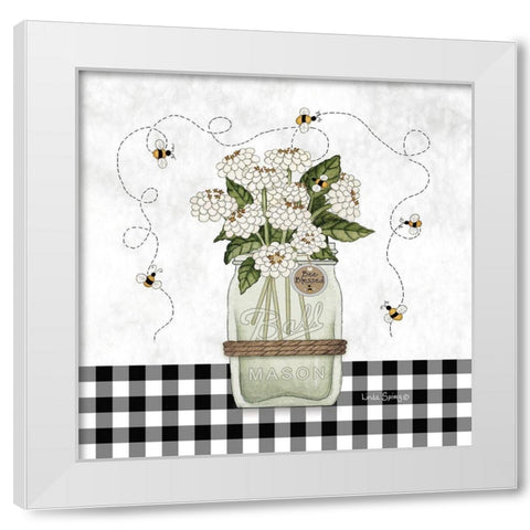 Bee Blessed White Modern Wood Framed Art Print by Spivey, Linda