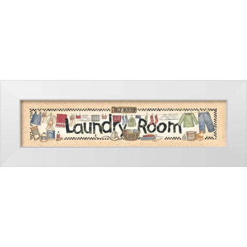 Laundry Room White Modern Wood Framed Art Print by Spivey, Linda