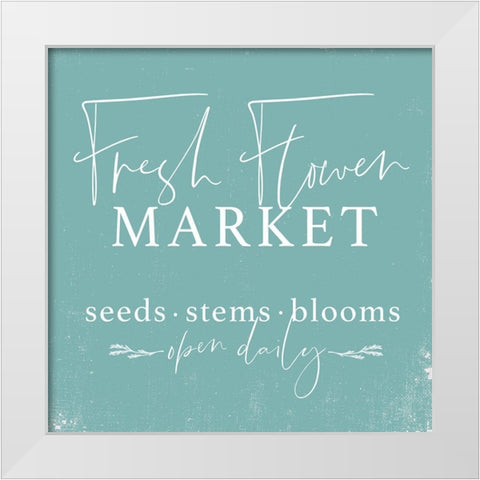 Fresh Flower Market      White Modern Wood Framed Art Print by Lux + Me Designs