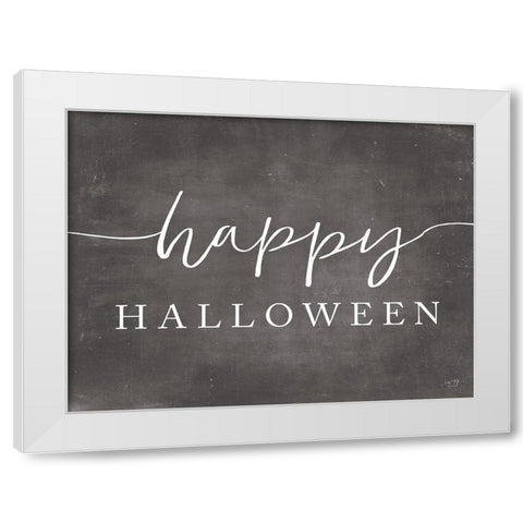 Happy Halloween White Modern Wood Framed Art Print by Lux + Me Designs