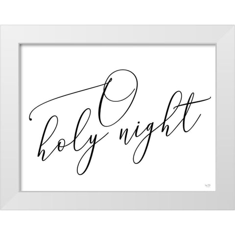 O Holy Night White Modern Wood Framed Art Print by Lux + Me Designs