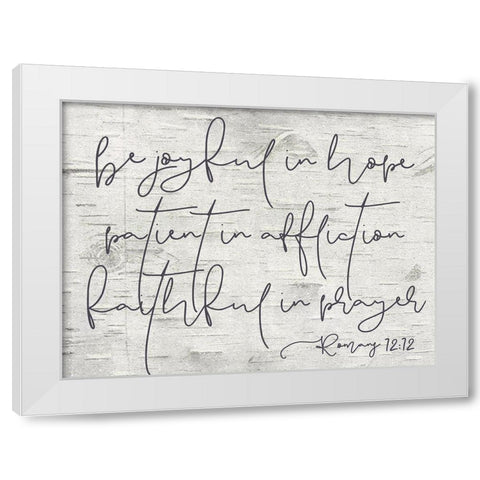 Be Joyful White Modern Wood Framed Art Print by Lux + Me Designs
