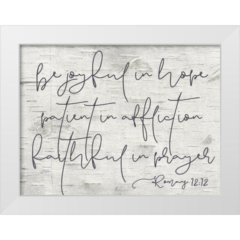 Be Joyful White Modern Wood Framed Art Print by Lux + Me Designs